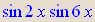 sin 2x sin 6x