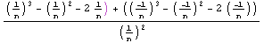 ((1/n)^3 - (1/n)^2 - 21/n) + ((-1/n)^3 - (-1/n)^2 - 2 (-1/n)))/(1/n)^2